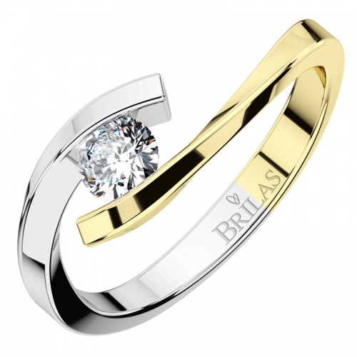 Nuria Colour GW Briliant-originální zásnubní prsten z bílého a žlutého zlata