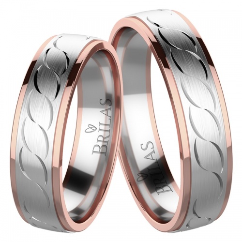 Forever Ring Colour RW-snubní prsteny z bílého a červeného zlata