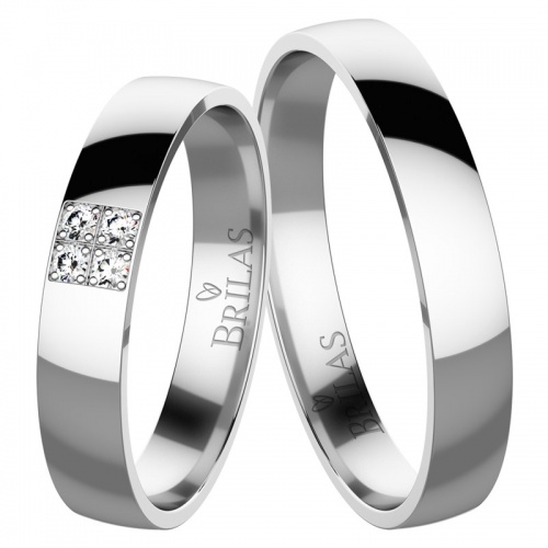 Halina White Briliant-snubní prsteny z bílého zlata