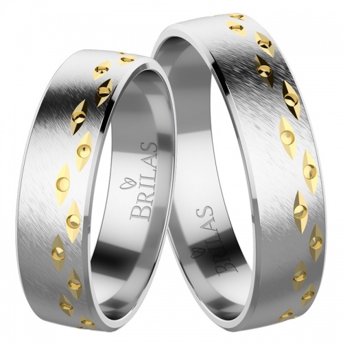 Sendy Colour GW-snubní prsteny ze žlutého a bílého zlata