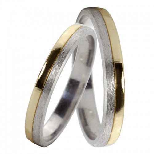 Cabaret Colour GW-snubní prsteny z bílého a žlutého zlata