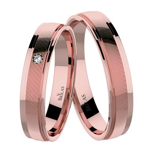 Agneta Red snubní prsteny z růžového zlata